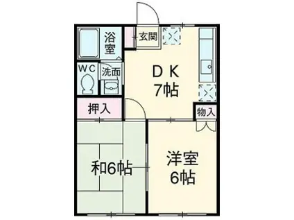 クロノス拝島町(2DK/2階)の間取り写真