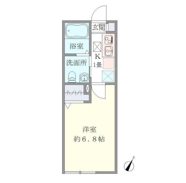 JSコート幡ヶ谷(1K/1階)の間取り写真