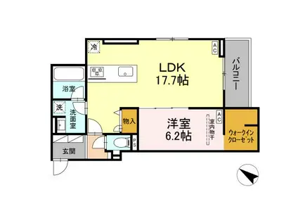 EUZAK RESIDENCE GIFU ウエスト(1LDK/3階)の間取り写真