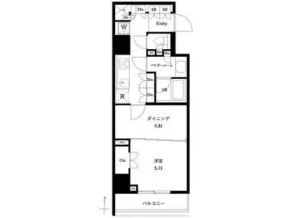 GENOVIA両国ⅥGREEN VEIL(1DK/12階)の間取り写真