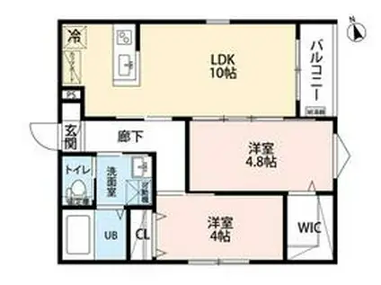 ROBOT HOME 烏森Ⅱ(2LDK/1階)の間取り写真