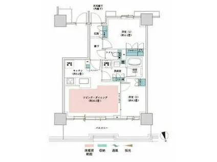 BRILLIA TOWER 聖蹟桜ヶ丘BLOOMING RE(2LDK/24階)の間取り写真