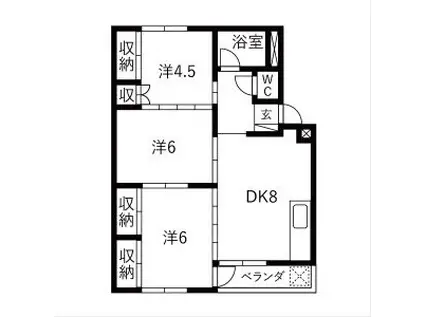 朝霧ビル(3DK/3階)の間取り写真