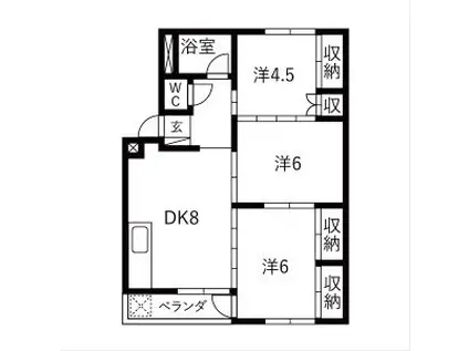 朝霧ビル(3DK/3階)の間取り写真