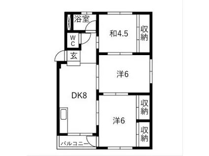 朝霧ビル(3DK/4階)の間取り写真