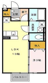 メゾン・ド・コンフォール(1LDK/2階)の間取り写真