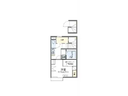 レオパレスヒル(1K/2階)の間取り写真