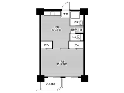 ビレッジハウス泉北栂タワー1号棟(1LDK/5階)の間取り写真