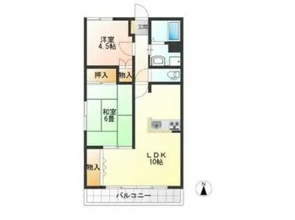 さくらハイツ(2LDK/2階)の間取り写真