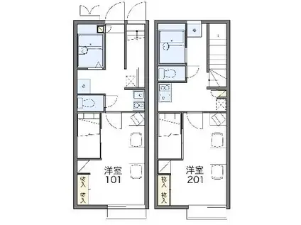 レオパレス新逆井(1K/2階)の間取り写真