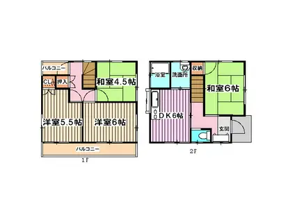 京成電鉄本線 菅野駅 徒歩10分 2階建 築47年(4DK)の間取り写真
