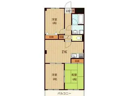 CIELO GARDEN Ⅱ(3DK/3階)の間取り写真