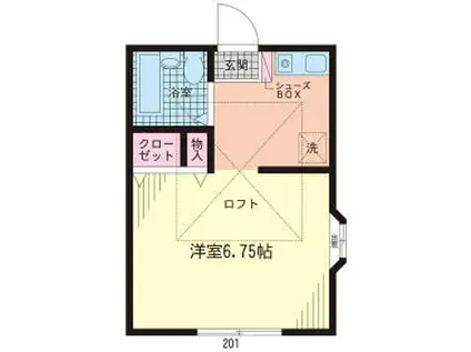 プロトプレイス(1K/2階)の間取り写真