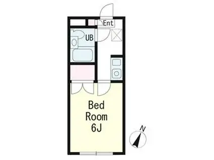 マロンハイツⅡ(1K/1階)の間取り写真