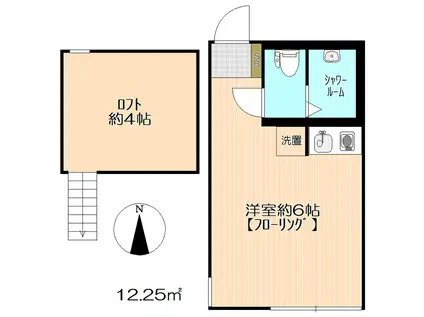ユナイト塩浜イパネマの瞳(ワンルーム/2階)の間取り写真