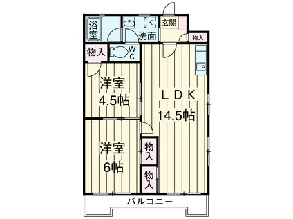 メゾン田中(2LDK/3階)の間取り写真