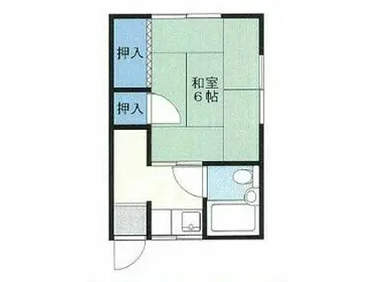 グリーンハイツ(1K/2階)の間取り写真