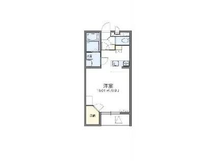 レオパレスノワールⅡ(1K/1階)の間取り写真