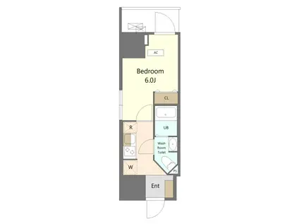 ALIVIS船橋イースト・ウエスト(1K/15階)の間取り写真