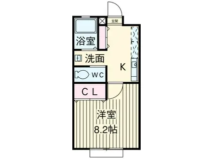シャイニィベル(1K/1階)の間取り写真