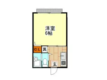 パピルス(1K/2階)の間取り写真