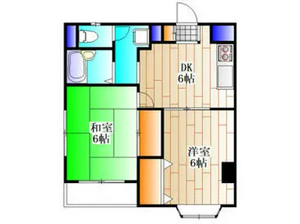 岩澤フラッツ(2DK/3階)の間取り写真