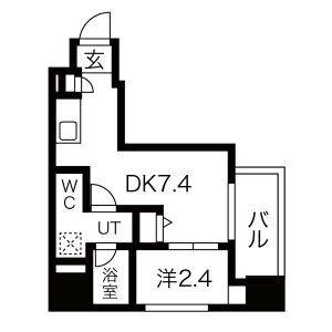 スパシエ新板橋(1DK/8階)の間取り写真