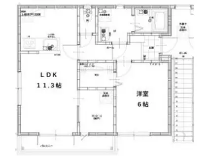 京成電鉄松戸線 初富駅 徒歩13分 2階建 築1年(1SLDK)の間取り写真