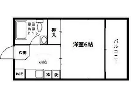 飯田ビル(1K/3階)の間取り写真