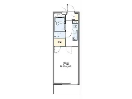 レオパレスアイリス今本町通(1K/1階)の間取り写真