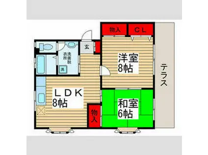 第二金杉コーポ(2LDK/1階)の間取り写真