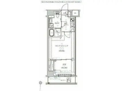 ベルシードアルファ押上イースト(1LDK/5階)の間取り写真