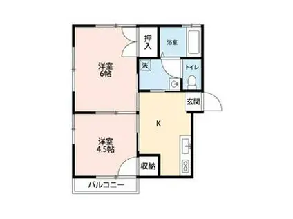 サンハイツ(2DK/2階)の間取り写真