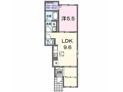 グレース大清水Ⅱ(1LDK/1階)の間取り写真