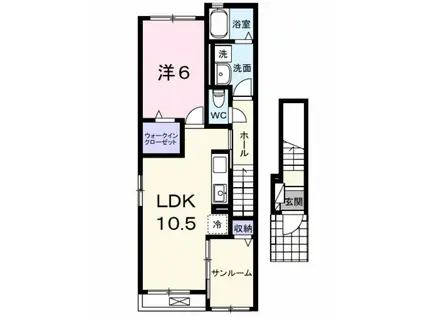 グレース大清水Ⅱ(1LDK/2階)の間取り写真