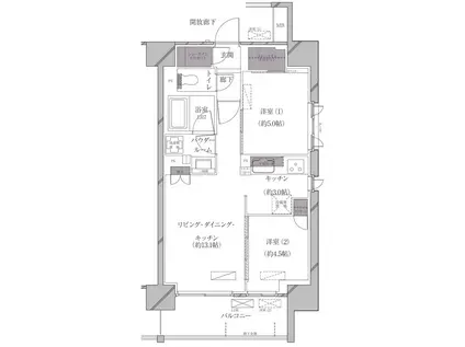 A-STANDARD芝浦(2LDK/5階)の間取り写真