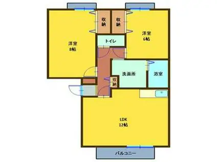 アーバンライフ久世 Ⅱ(2LDK/2階)の間取り写真