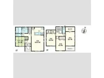 つくばエクスプレス 柏の葉キャンパス駅 徒歩26分 2階建 築2年(4SDK)の間取り写真