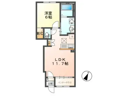 キルシェ(1LDK/1階)の間取り写真