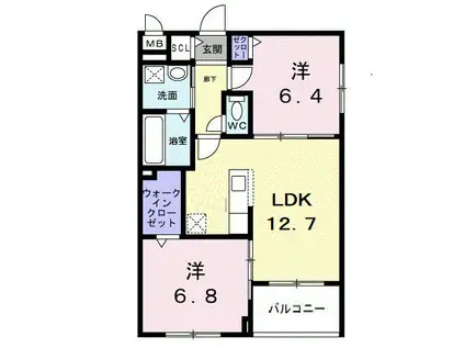 アーバンコート堀川西(2LDK/5階)の間取り写真