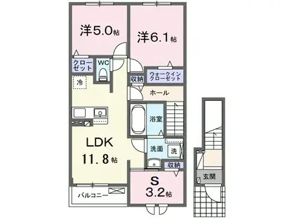 コート・ヴィレッジⅡ(3LDK/2階)の間取り写真