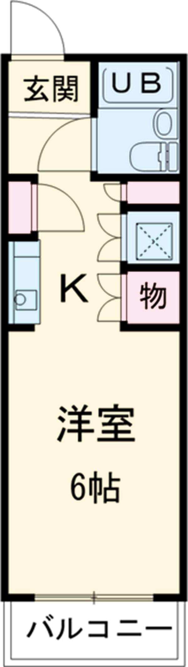 ハイネス下野谷(ワンルーム/2階)の間取り写真