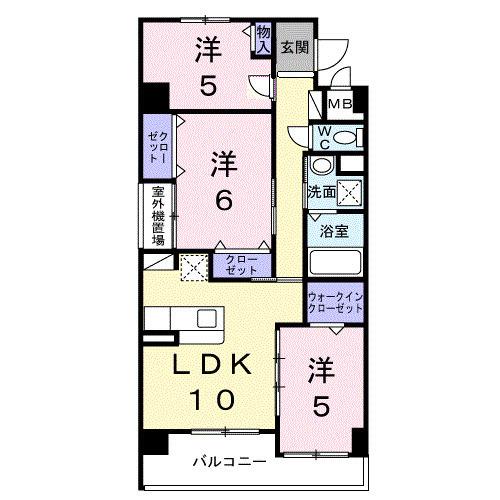 コンフォート フィールド(3LDK/5階)の間取り写真