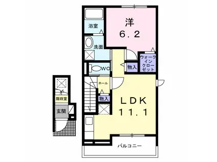 エクセレントⅢ(1LDK/2階)の間取り写真