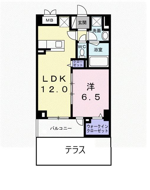 アクシス・エリタージュ(1LDK/1階)の間取り写真
