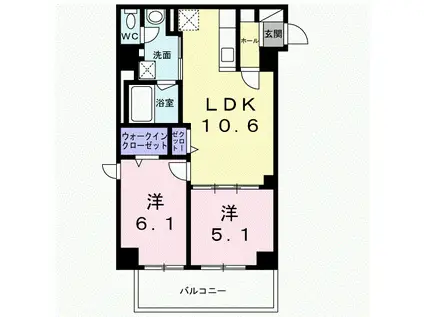 九条3丁目マンション(2LDK/6階)の間取り写真