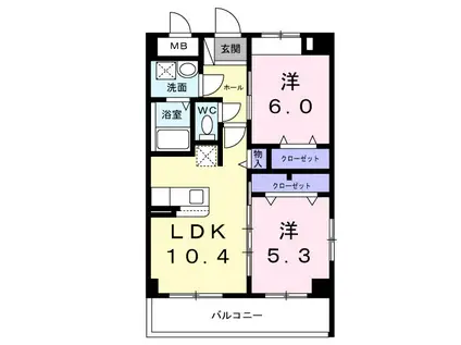 グリーンテラス大山(2LDK/3階)の間取り写真