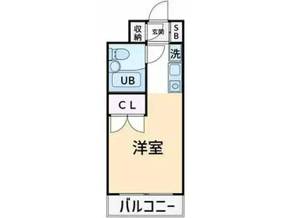 セザール第二新丸子(ワンルーム/2階)の間取り写真