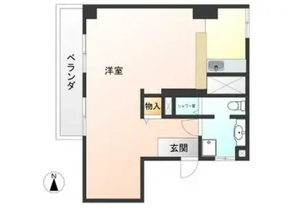 ソーラーハイツあづさ(ワンルーム/2階)の間取り写真