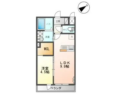 IRIE LIFE Ⅱ (1LDK/2階)の間取り写真